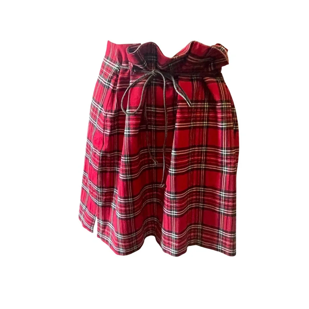 VTG Charlotte Russe 90s Schoolgirl Plaid Mini Skirt 5 Red Y2K Grunge Tartan‎